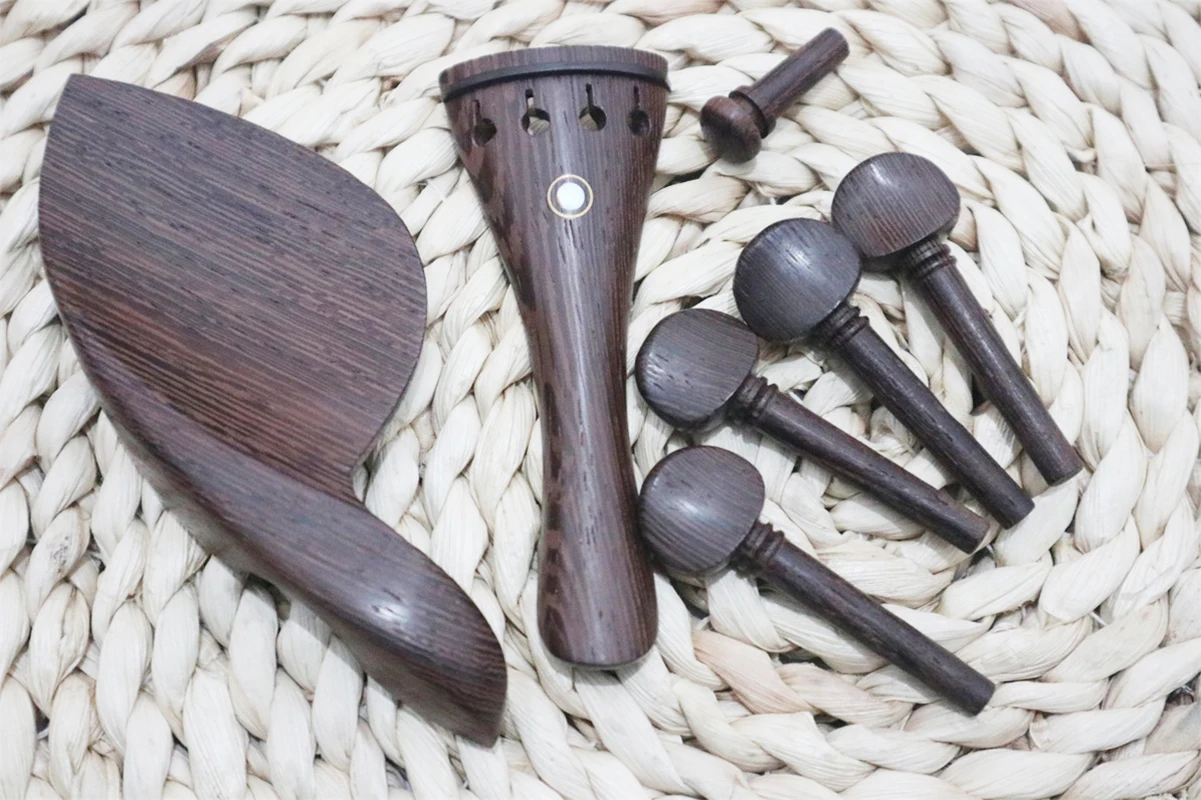 Conjunto de Madeira Ébano Tamanho Completo Violino Acessórios Peças Queixo Resto Estacas Tailpiece Enpin 4 - 1 - Image 6