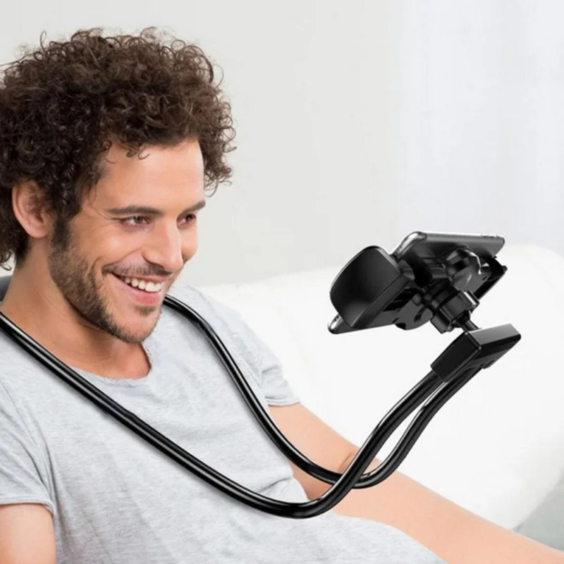 

Flexible Mobile Phone Holder Hanging Neck Lazy Necklace Bracket Bed 360 Degree Phones Holder Stand For iPhone Xiaomi Huawei
