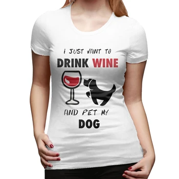 

Wine Dog Text T Shirt Women Casual Funny Print Tshirt Harajuku Kawaii Fashion T-shirt Summer Short Sleeve Top Tees Female