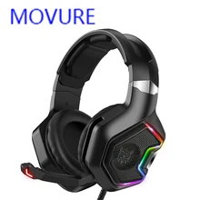 K10rpo игровые гарнитуры большие наушники с светильник Mic Стерео наушники глубокий бас для ПК компьютера геймера ноутбука PS4 X-BOX