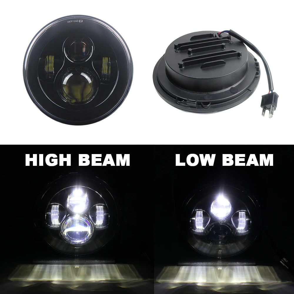 4 объективный проектор 7 дюймовая светодиодсветильник фара для мотоцикла HID