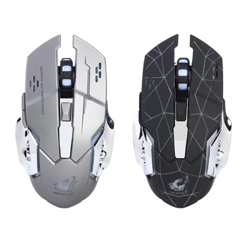 

X8 2.4GHz Mute Lighting 1800DPI Adjustable Wireless Rechargeable Game Mouse Silent Mute Office Mice Opto-electronic PC Laptop
