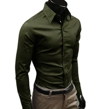 Новые мужские официальные сорочки, модные, с длинными рукавами, облегающие топы, Роскошные, однотонные, деловые рубашки, мужские рубашки для работы, Camisa Masculina