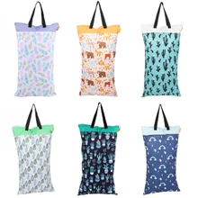 Водонепроницаемый подгузник для многоразового использования сумки 40x70 см большой висячий влажный/сухой мешок для хранения подгузников с двойной молнией