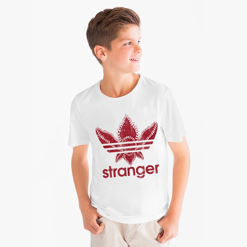 Camiseta/футболка «странные вещи»; Детские футболки для мальчиков и девочек; футболка с круглым вырезом и принтом; одежда для малышей; Повседневная футболка; топы с короткими рукавами