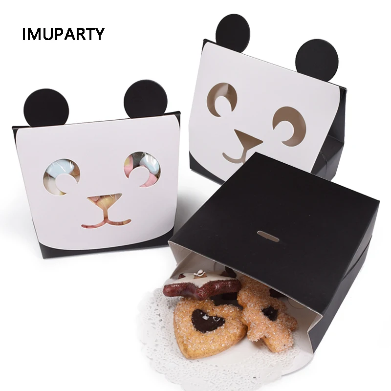 

20pcs Panda Candy Box Paper with Window Rabbit Adult Kids Birthday Party Supplies Favors Packaging Bag