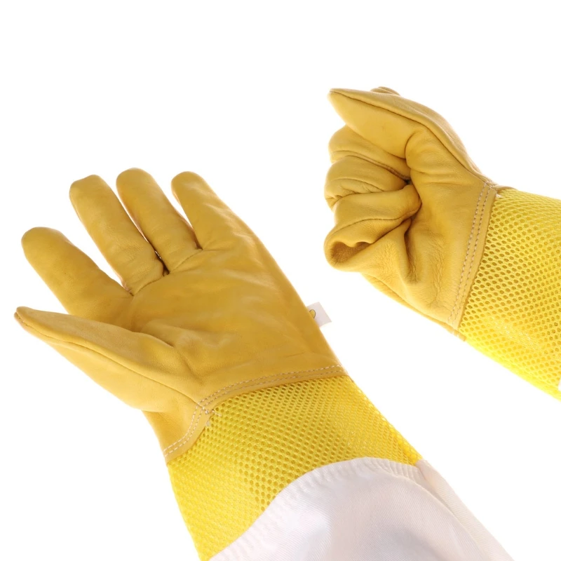 1 пара Пчеловодства Перчатки дышащая сетка защитные перчатки инструмент пчеловода E65B