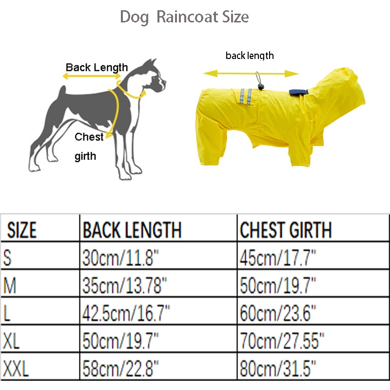 UFBemo дождевик для собак, светоотражающий непромокаемый плащ Chubasquero, одежда для домашних животных, дождевик, водонепроницаемый капюшон, дождевик для маленьких и больших собак