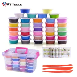 Plastilina de colores para niños, arcilla polimérica de textura suave y secado al aire para modelar, juguete de plastilina para la nieve, caja de 12/24/36 colores