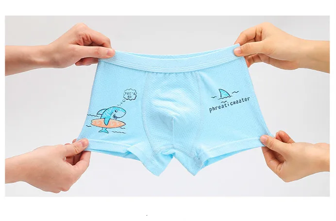 5 Piece Kids Boys Underwear Cartoon Children's Shorts Panties for Baby boy Boxers Stripes Teenager Underpants 2-14T