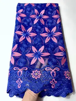

french lace fabrics blue pink african tulle lace fabric tissu dentelle strass perle nigerian lace fabrics for wedding dress5yard