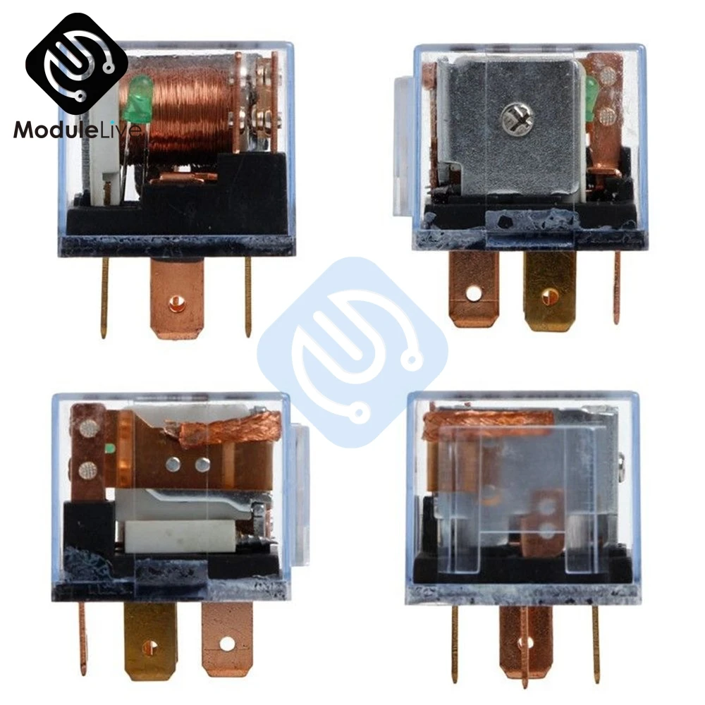 10 Stuks Jd-1914 80 Amp 12v Waterdichte Auto Auto Vijf Stekkers Relais Met Waarschuwingslampje