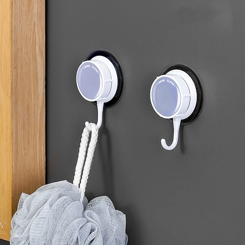 

Powerful Suction Cup Hook Wall Hanging Non-Marking Small Hook Household Bathroom Kitchen Free Punching Lockable Sticky Hanger
