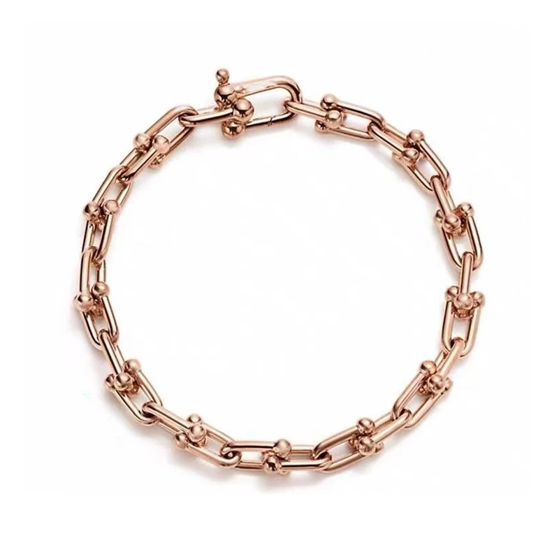 

1: 1 Original Model S925 Sterling Silver Bracelet Fashion Rose Gold Color U-shape Bracelet Ladies LOGO Jewelry Birthday Gift