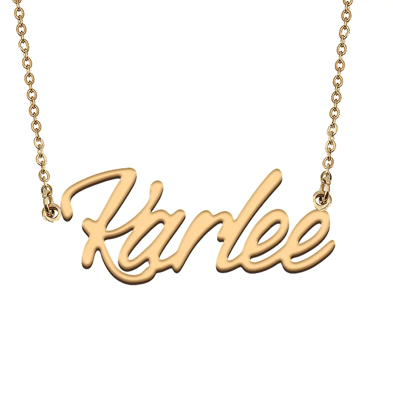 Karlee Custom Name Necklace Customized Pendant Choker Personalized Jewelry Gift for Women Girls Friend Christmas Present personalized animals metal bookmarks custom dog photo bookmark pet picture book page marker straight ruler gift for friend