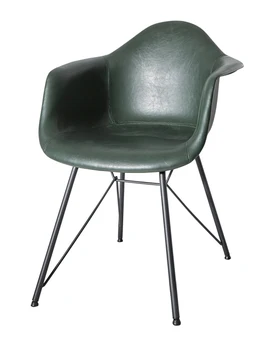 

Saddle leather chair back single fashion armrest desk chair household light luxury leather dining chair cafe negotiation table a