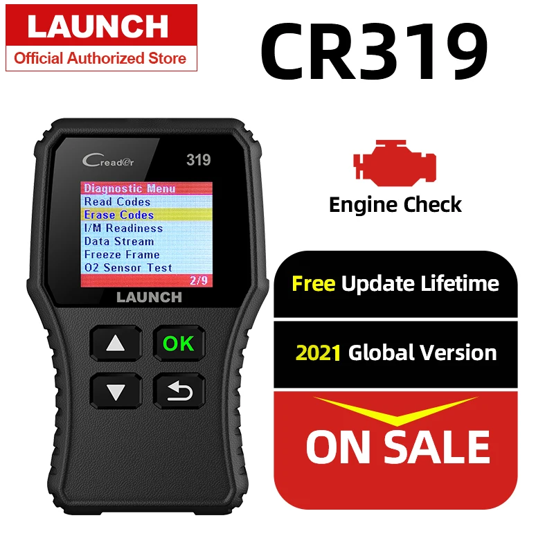 Launch Creader 319 OBD2 сканер автомобильный считыватель кодов OBDII OBD 2 сканирующий