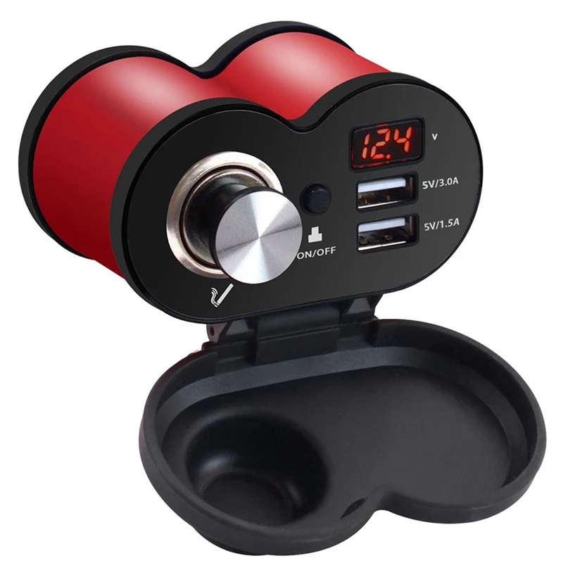 

Professional Motorcycle Auto Styling USB Waterproof Cigarette Charger Adapter with Switch Car Cigar Lighter CS-834A