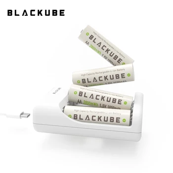 

BLACKUBE AA 1850mAh 1.5 V 2775mWh Batteries Voltage Protection Rechargeable Lithium Battery