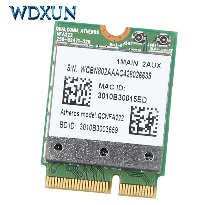 Dual Band 300Mbps Atheros QCNFA222 AR5BWB222 Wireless NGFF WiFi Network Wlan Card Bluetooth