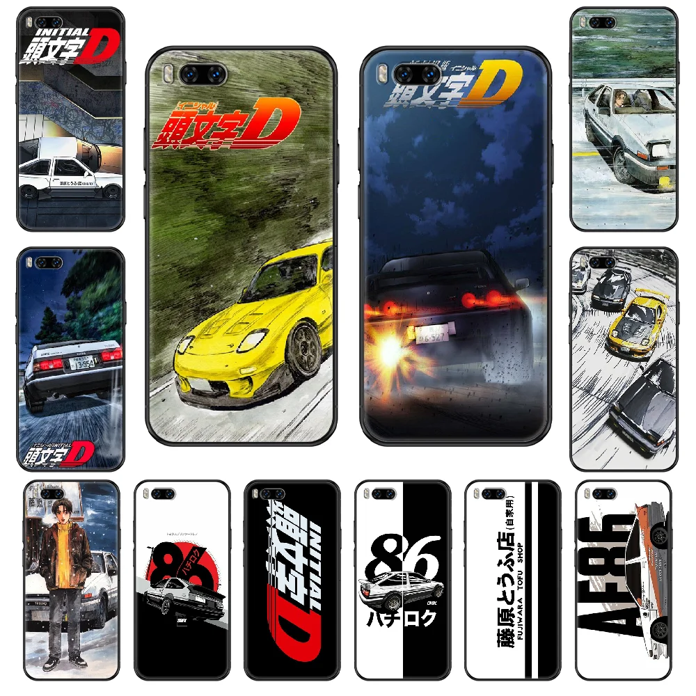 Anime AE86 Initial D Phone case For Xiaomi Mi 6 8 9 A1 2 3 Mix3 Mix2 Mix2S X T Lite Pro black pretty funda 3D shell trend bumper | Мобильные
