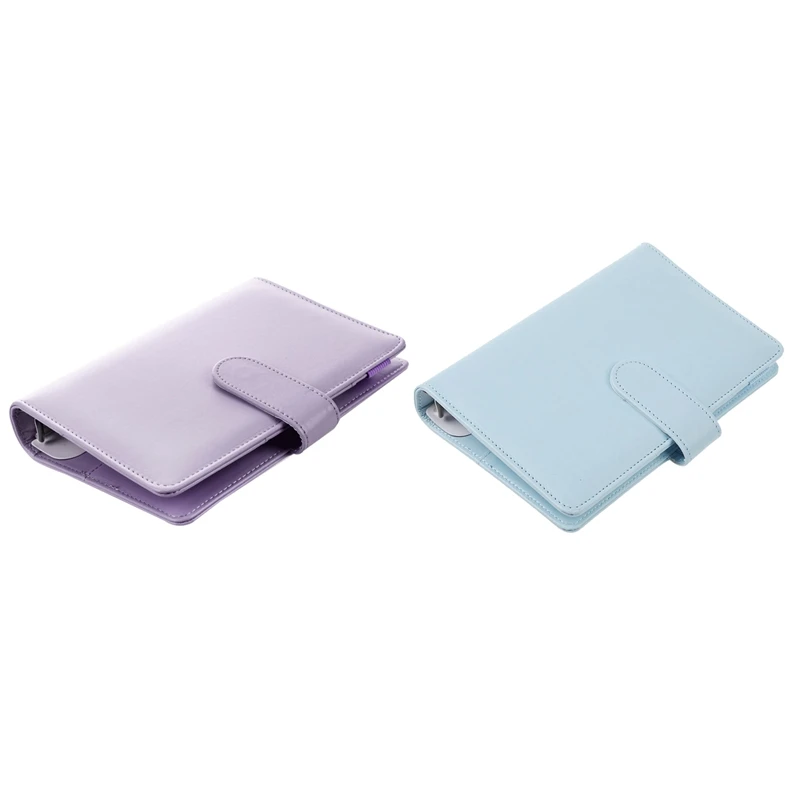 

2Pcs Leather Spiral Notebook Original Office Person Binder Weekly Planner/Agenda Organizer Cute Ring Diary Stationery A5 A6 (Blu