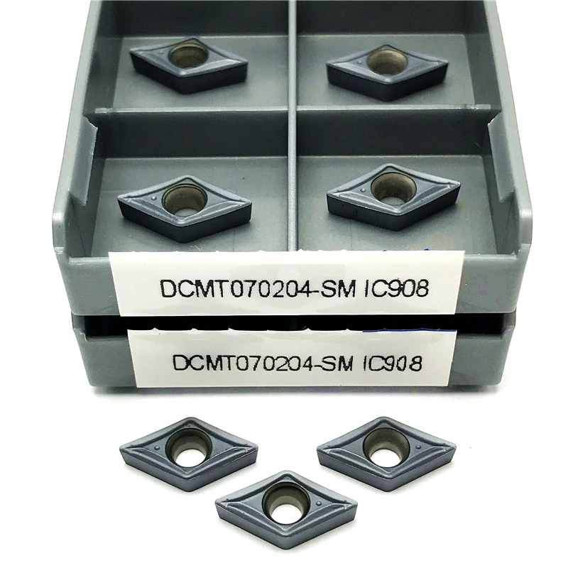 DCMT070204 IC907 IC908 Карбид вставлять внутренние токарные инструменты с ЧПУ DCMT 070204