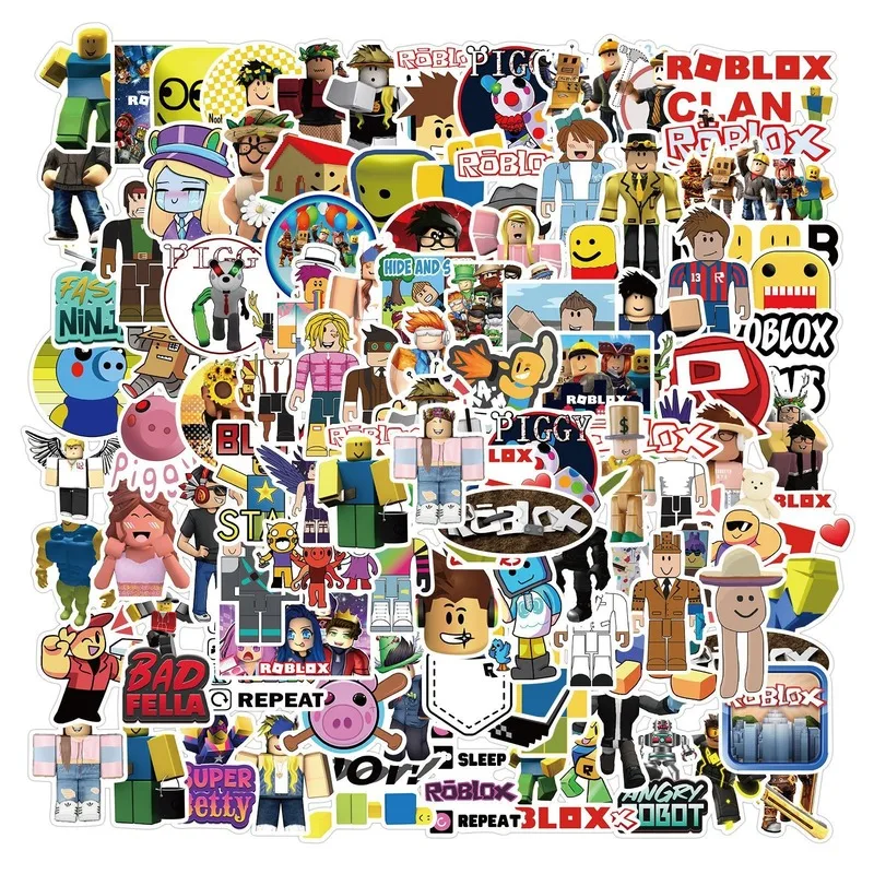 10 100psc Roblox Stickers Game Anime Sticker Luggage Water Cup Notebook Waterproof Cartoon Non Repetitive High Quality Decal Toy Stickers Aliexpress - all the latest anime decals roblox