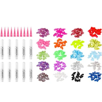 

200 Pet Nail Sets, Cat Nails, Beauty Sets, Single Set with Glue and Pointed Tip