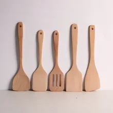 Строительные блоки без краски деревянная лопатка кухонная лопатка натуральный экологически чистый шпатель cai chan кухонные инструменты Лопата