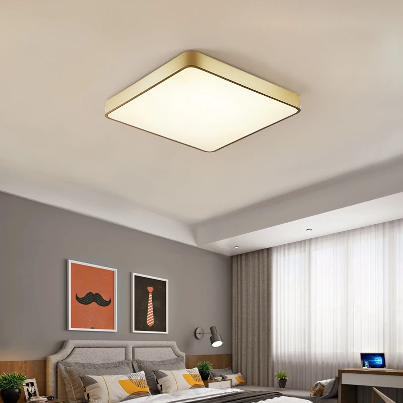 Золотой современный светодиодный потолочный светильник для гостиной для простого потолка в спальне толщина 5 см светильники для освещения украшения дома