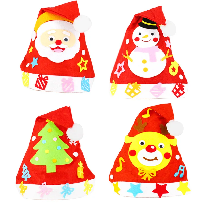 Hats Kids Diy Christmas Handmade Non 