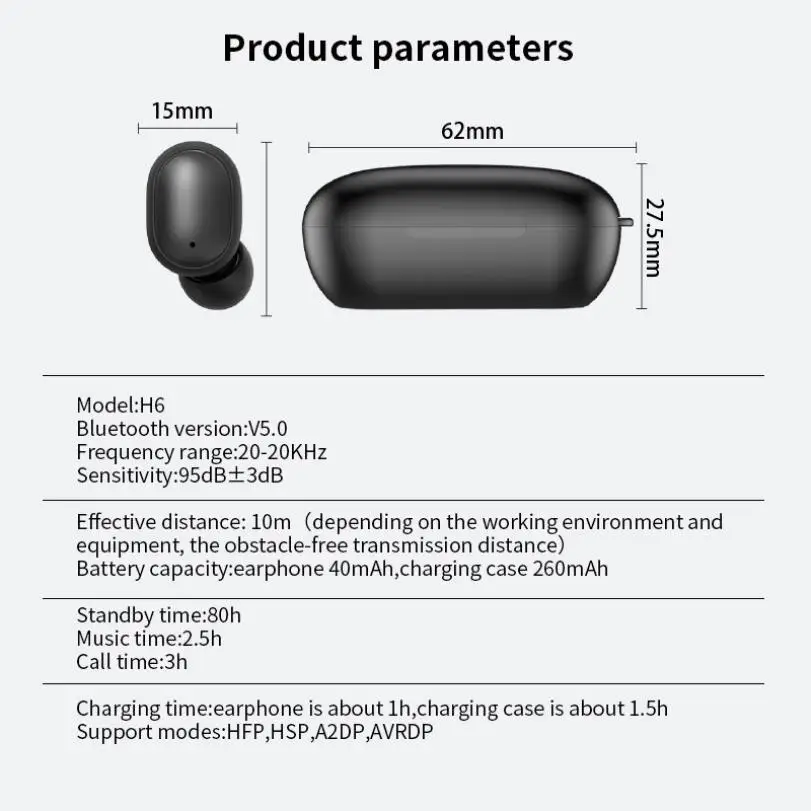 TWS Bluetooth Earphone V5 0 Stereo Mini Wireless Earbuds LED Display Wireless Waterproof Headset With Dual Mic Phone Holder