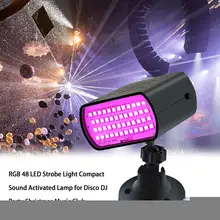 Сценический свет rgb AC110-240V 48 Светодиодный стробоскопический светильник звуковая активированная сценическая лампа для дискотеки DJ вечерние праздничные рождественские музыкальные Клубные