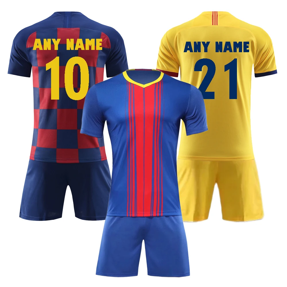 

19 20 Men & Kid Soccer Jersey Customized Children Tracksuit Soccer Barcelona Suit Football Jersey & shorts Adults Sportswear