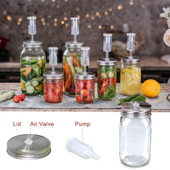 

Fermentation Kit For Wide Mouth Jars Silicone Grommets Stainless Steel Wide Mouth Jar Fermenting Lids With Silicone Rings Hot