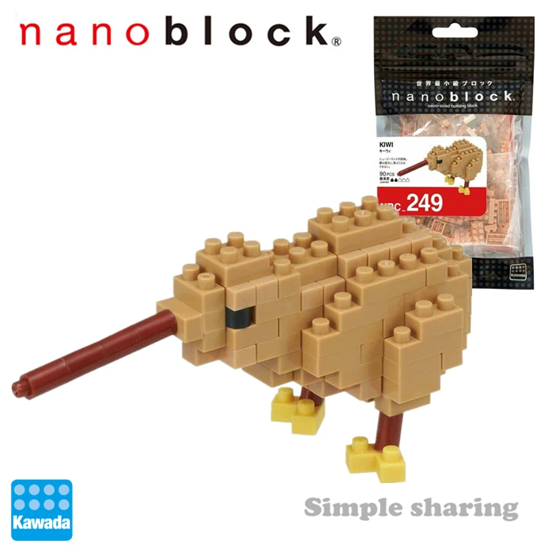 NBC249 строительные блоки Nanoblock KIWI мини коллекция серии 90 шт. 12 лет +|Блочные