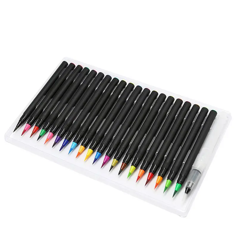 20 цветов кисти Акварельные ручки и 1 кисть для воды для рисования комиксов каллиграфия надпись ручка случайный цвет товары для рукоделия