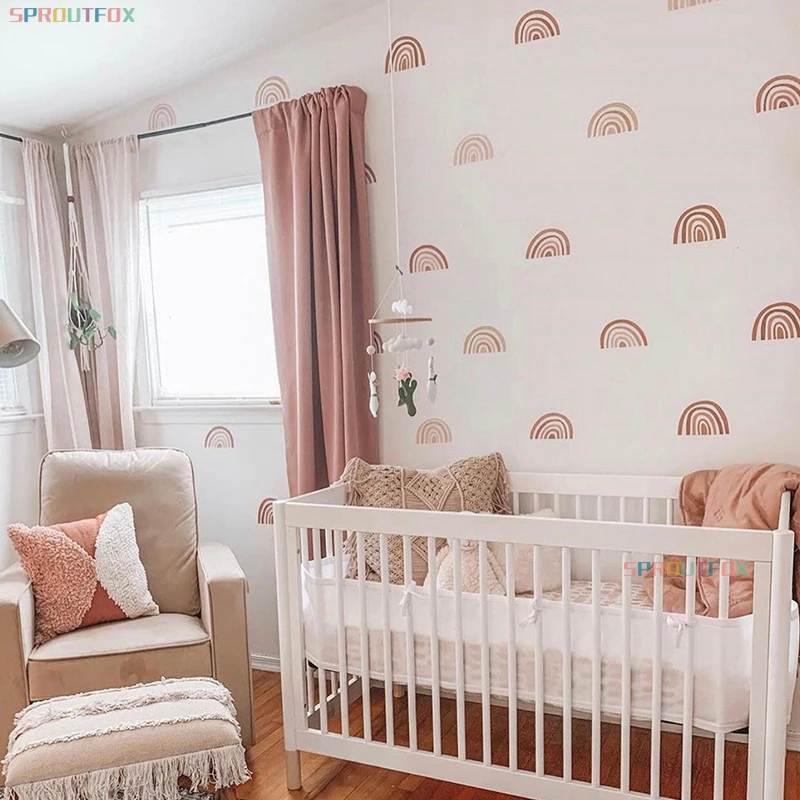 Wall stickers self adhesive wall stickers Rainbow Wall Stickers For Kids Rooms Nordic Bohemia Style Decorative Sticker Children Wall Stickers For Children's Room Girl