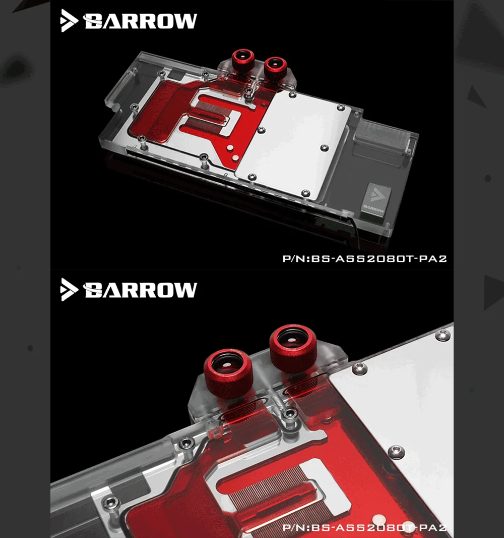 Курган BS-ASS2080T-PA2, полный охват видеокарты блок водяного охлаждения, для ASUS STRIX RTX2080Ti O11G/A11G, RTX2080/2080 S/2070 S