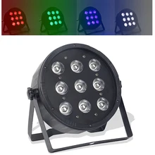 Projecteur lumineux plat LED 9x12w RGBW 4 en 1, éclairage de fête Disco, contrôleur DMX 512 pour fête de mariage et de noël 