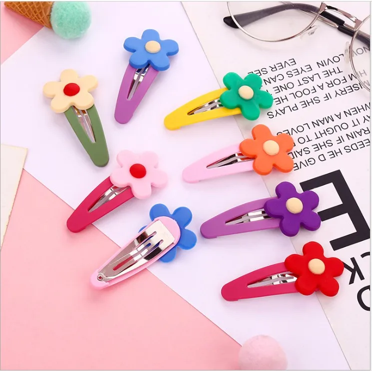 

8 Colors Flower Hair Clips for Girls Candy Color Hairpin Headdress Clip Barrettes Ins Fashion Floral Hair Accessories Female New