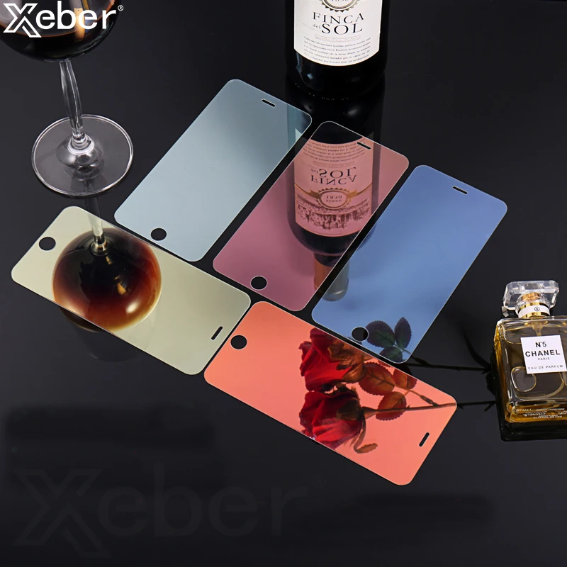 9H роскошное красочное зеркальное закаленное стекло для iPhone 11 12 Pro Max X XR XS 5 5S 5C SE 2 Mini