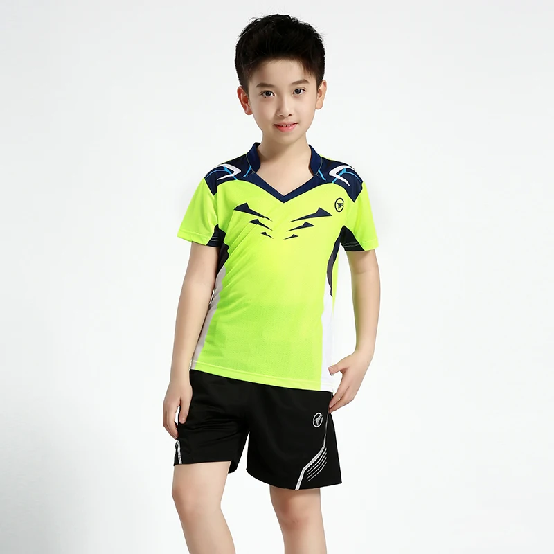 Новая детская одежда с короткими рукавами для бадминтона детская одежда для спорта тенниса для мальчиков Одежда для настольного тенниса для девочек Спортивная одежда для бадминтона B127
