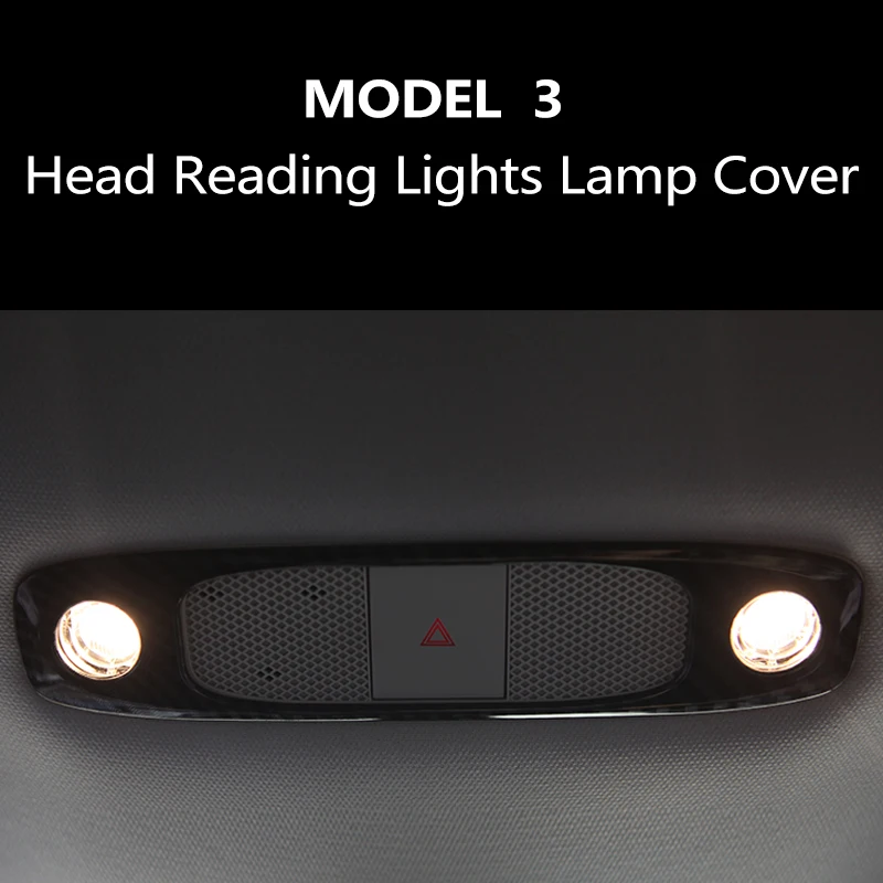For 2018 2019 Tesla Model 3 ABS Front Rear Head Reading Lights Lamp Cover Interior Frame Protector Trim Sticker Car Accessories |