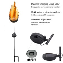 Светильник с солнечной батареей, металлический светодиодный светильник с солнечной батареей, наружный садовый светильник, наружный эффект пламени, украшение для газона, Солнечная садовая лампа