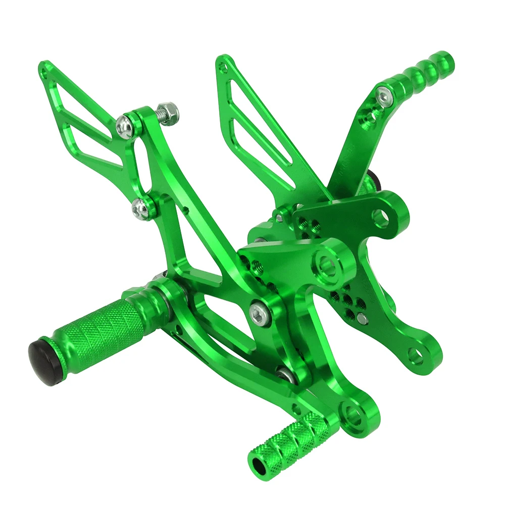 CNC мотоцикл Регулируемая заготовка подножки педали отдых для KAWASAKI NINJA ZX6R ZX-6R ZX 6R 2005 2006 2007 2008 - Цвет: Зеленый