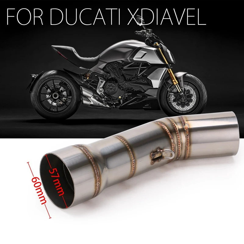 51 мм без шнуровки выхлопная труба для DUCATI DIAVEL Модифицированная средняя труба Соединительная труба части мотоцикла