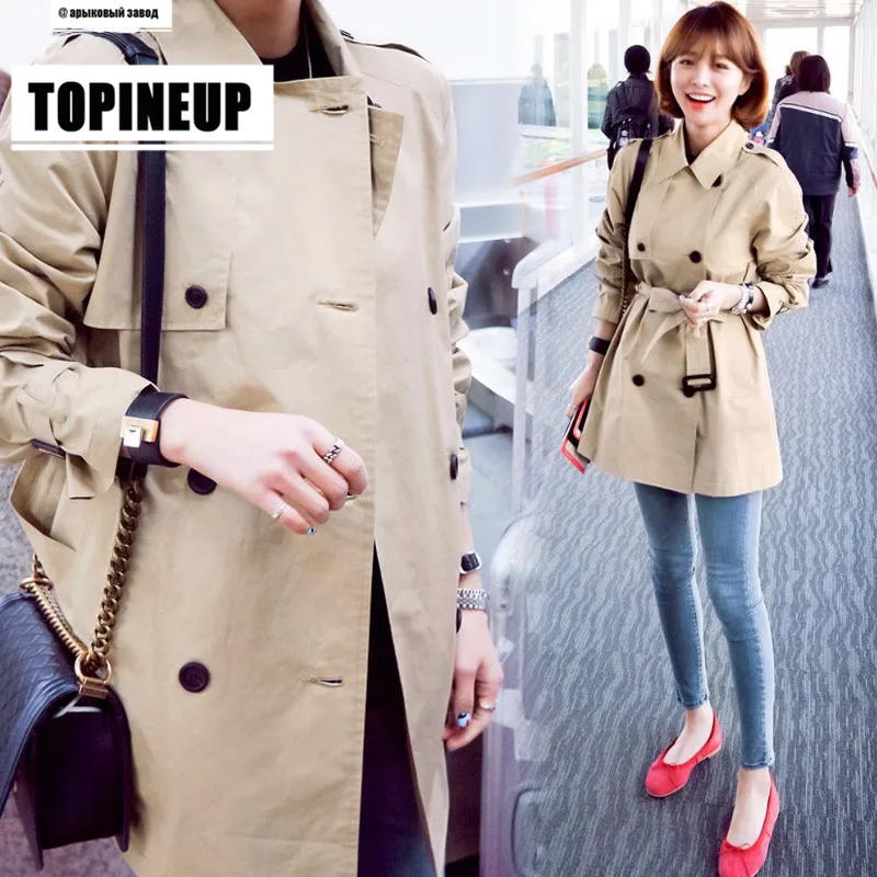 

Korea and Japanese Style New Fashion Midi Khaki Trench With Belt 2019 Women's Elegant Windbreaker Coat Plus Size
