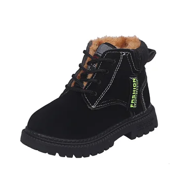 

COZULMA Winter Autumn Boots for Boys Girls Martin Boots with Plush Kids Soft Bottom Fashion Sport Shoes Children Boys Sneakers